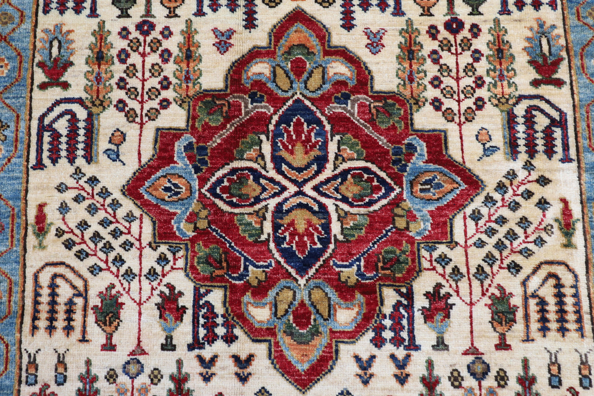 150 x 201 cm | Tribal Afghan Veg Dye Wool carpet