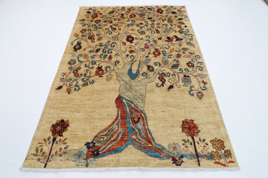 152 x 204 cm | Tree Gabbeh Afghan Hand Knotted carpet