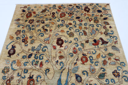 152 x 204 cm | Tree Gabbeh Afghan Hand Knotted carpet