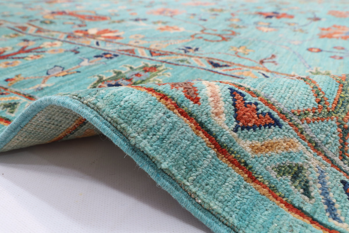 179 x 242 cm | Turquoise Afghan Veg Dye Wool carpet