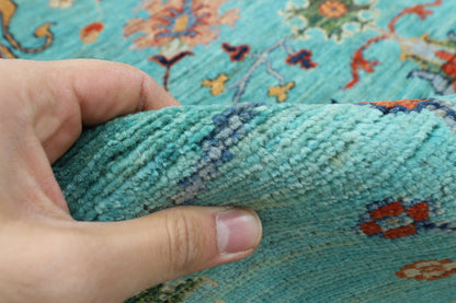 179 x 242 cm | Turquoise Afghan Veg Dye Wool carpet