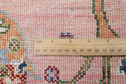 154 x 200 cm | Pink Trees Afghan Veg Dye Wool carpet