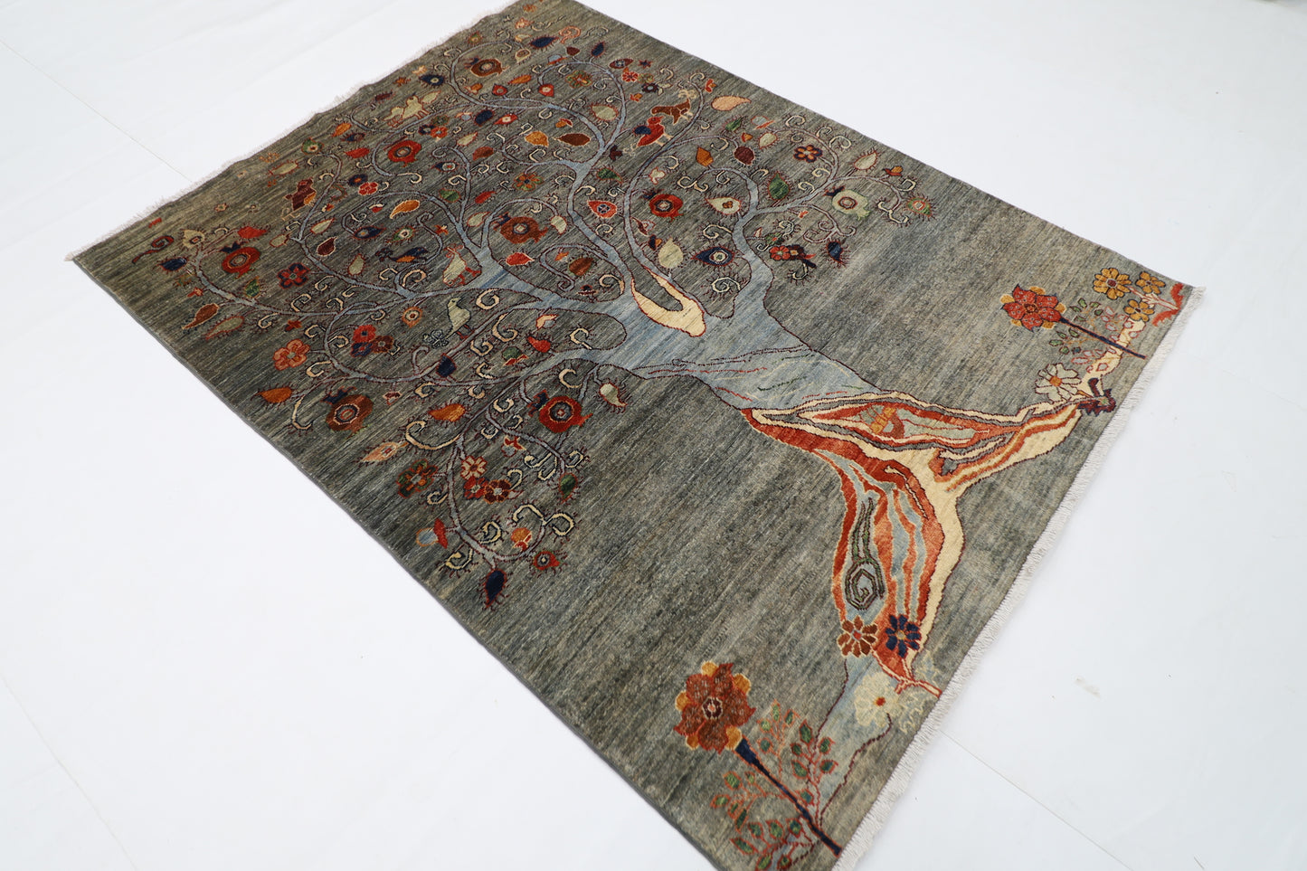 155 x 200 cm | Tree Gabbeh Afghan Hand Knotted carpet