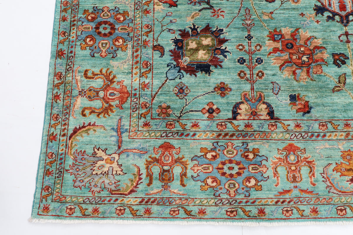 197 x 295 cm | Turquoise Afghan Veg Dye Wool carpet