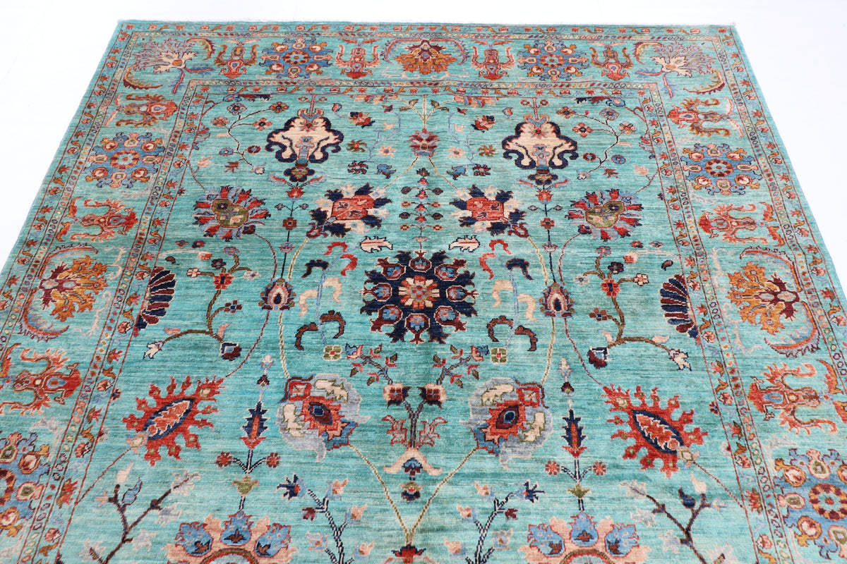 197 x 295 cm | Turquoise Afghan Veg Dye Wool carpet