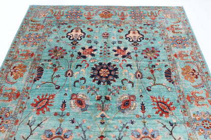 197 x 295 cm | Turquoise Afghan Veg Dye Wool carpet