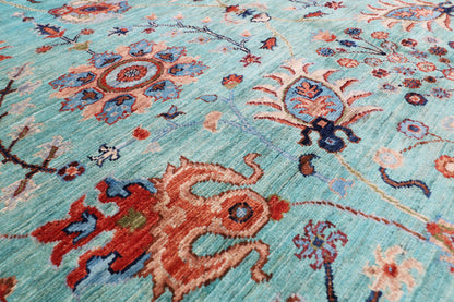 197 x 295 cm | Turquoise Afghan Veg Dye Wool carpet