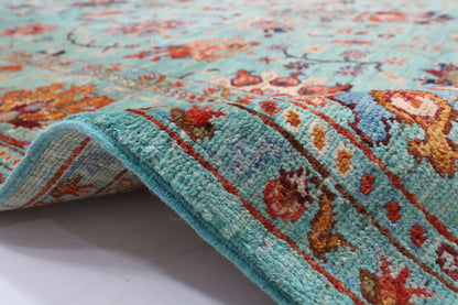 197 x 295 cm | Turquoise Afghan Veg Dye Wool carpet