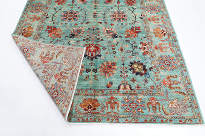 197 x 295 cm | Turquoise Afghan Veg Dye Wool carpet