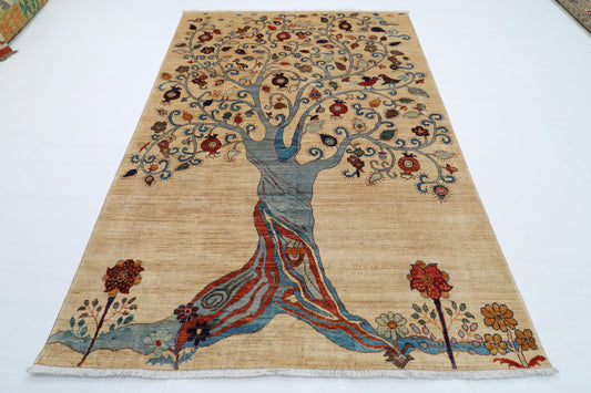 168 x 243 cm | Tree Gabbeh Afghan Hand Knotted carpet