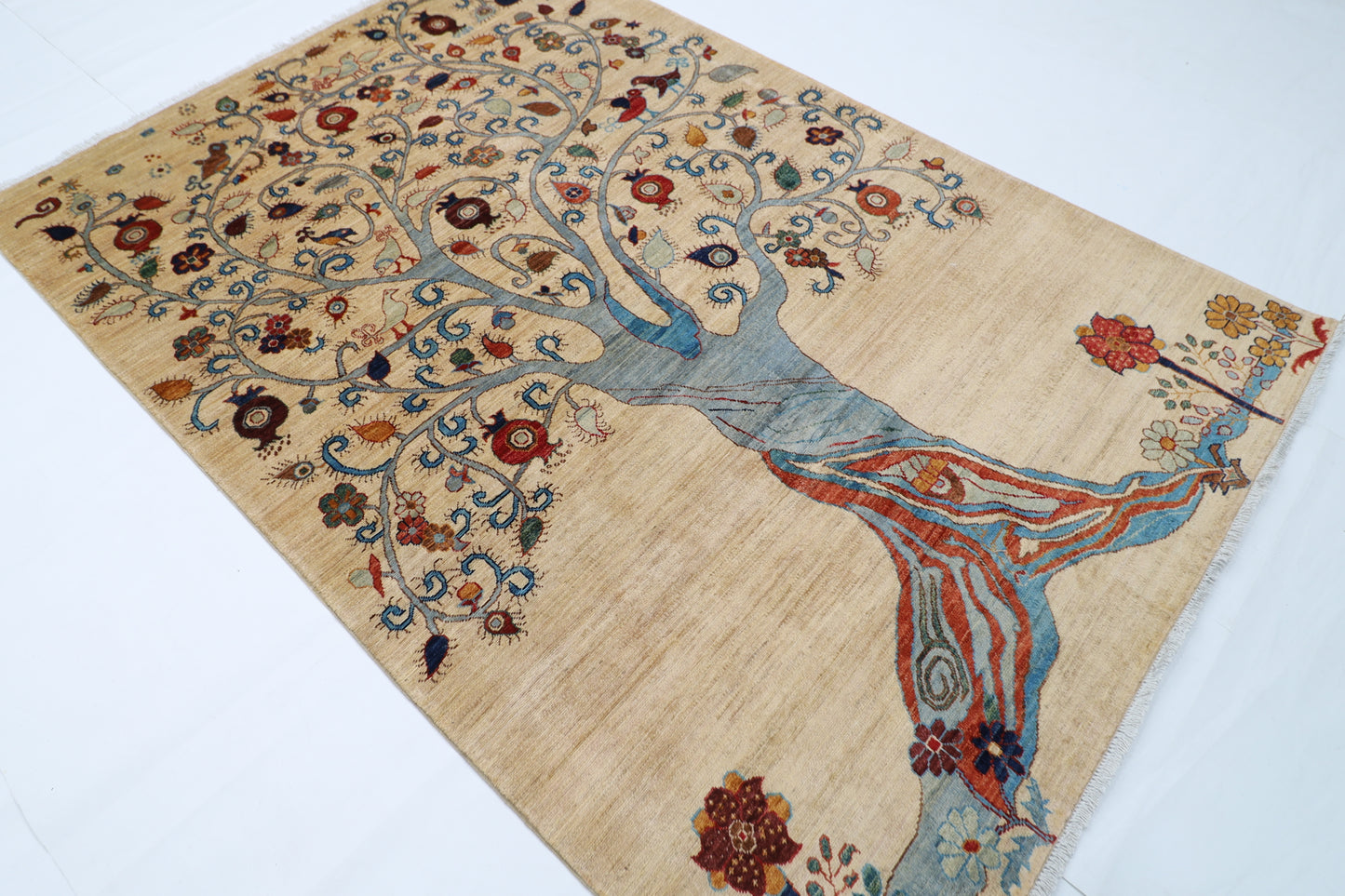 168 x 243 cm | Tree Gabbeh Afghan Hand Knotted carpet