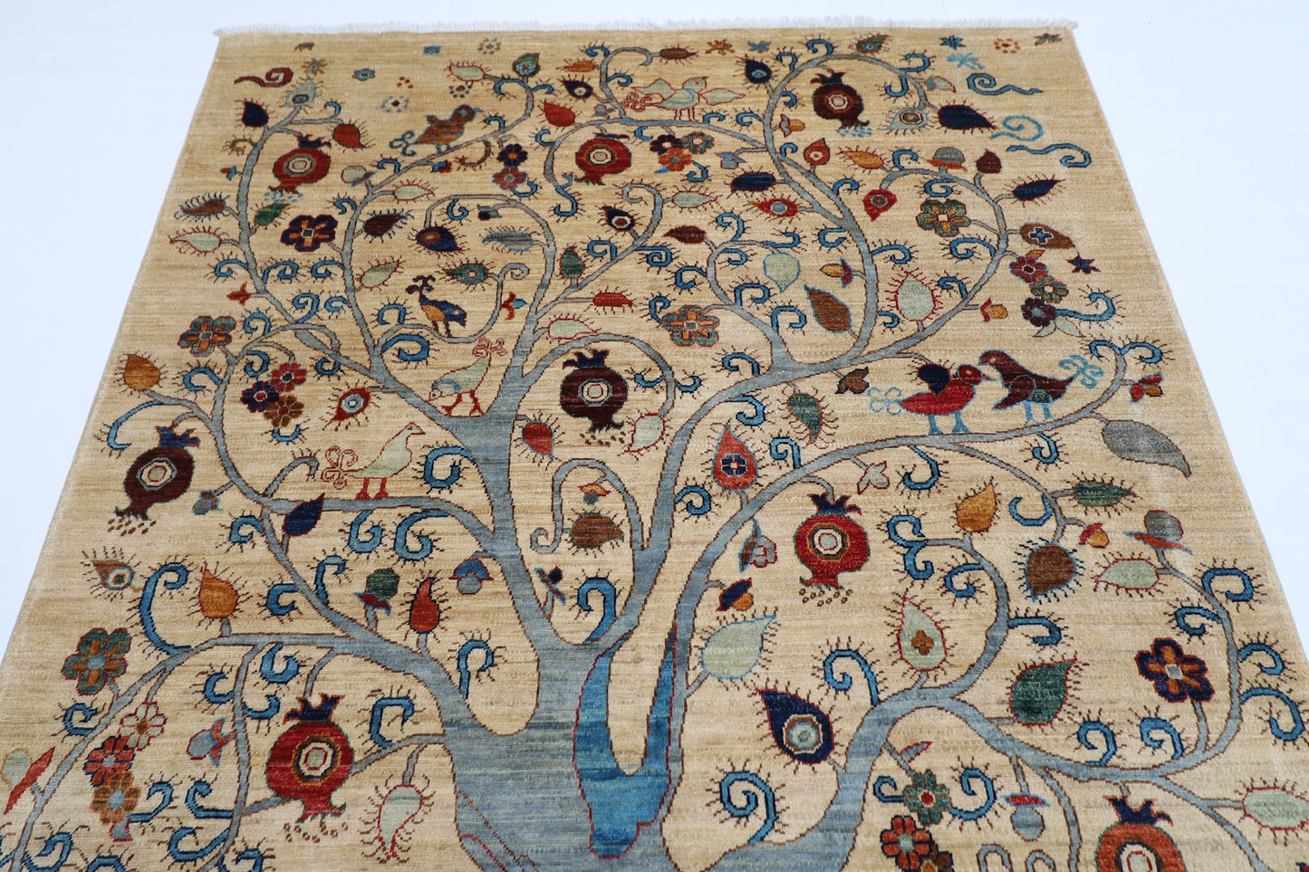 168 x 243 cm | Tree Gabbeh Afghan Hand Knotted carpet