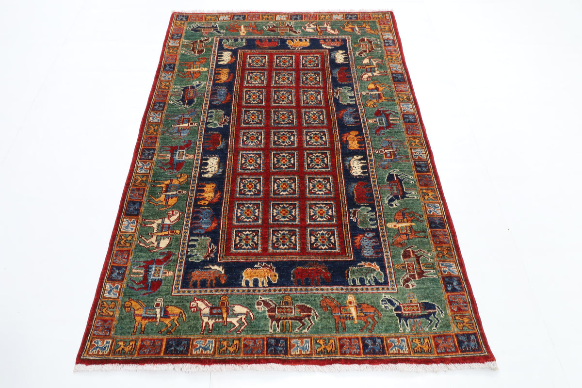 119 x 177 cm | Pazyryk Afghan Veg Dye Wool carpet