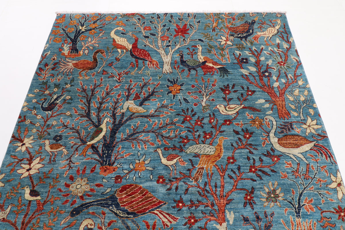 178 x 268 cm | Birds Afghan Veg Dye Wool carpet