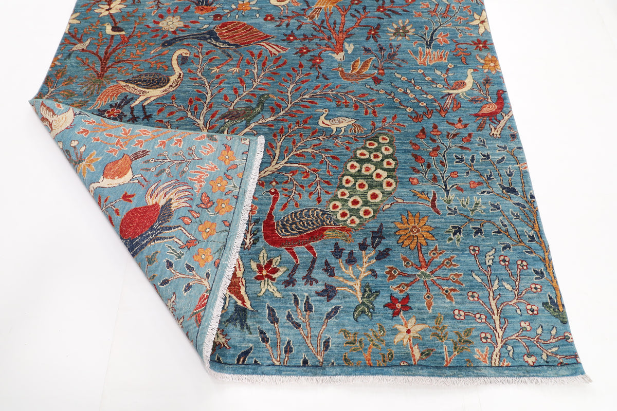 178 x 268 cm | Birds Afghan Veg Dye Wool carpet