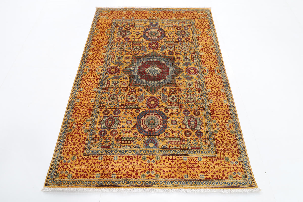 126 x 183 cm | Mamluk Afghan Veg Dye Wool carpet