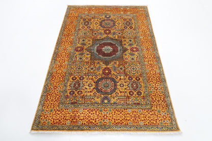 126 x 183 cm | Mamluk Afghan Veg Dye Wool carpet