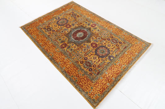 126 x 183 cm | Mamluk Afghan Veg Dye Wool carpet