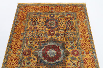126 x 183 cm | Mamluk Afghan Veg Dye Wool carpet
