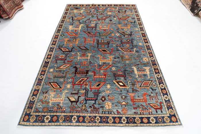 183 x 272 cm | Animal Afghan Veg Dye Wool carpet