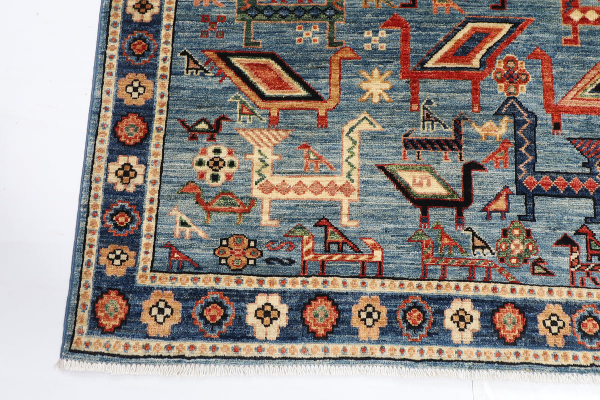 183 x 272 cm | Animal Afghan Veg Dye Wool carpet