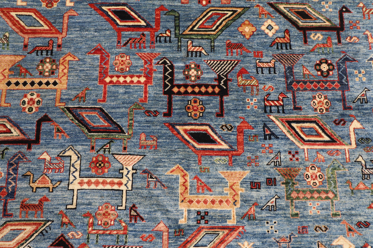 183 x 272 cm | Animal Afghan Veg Dye Wool carpet
