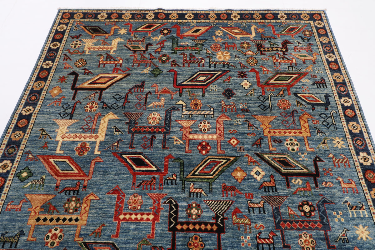 183 x 272 cm | Animal Afghan Veg Dye Wool carpet
