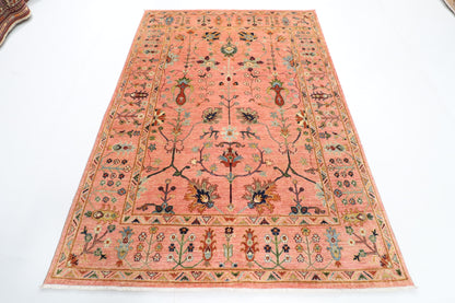 171 x 238 cm | Pink Floral Afghan Veg Dye Wool carpet