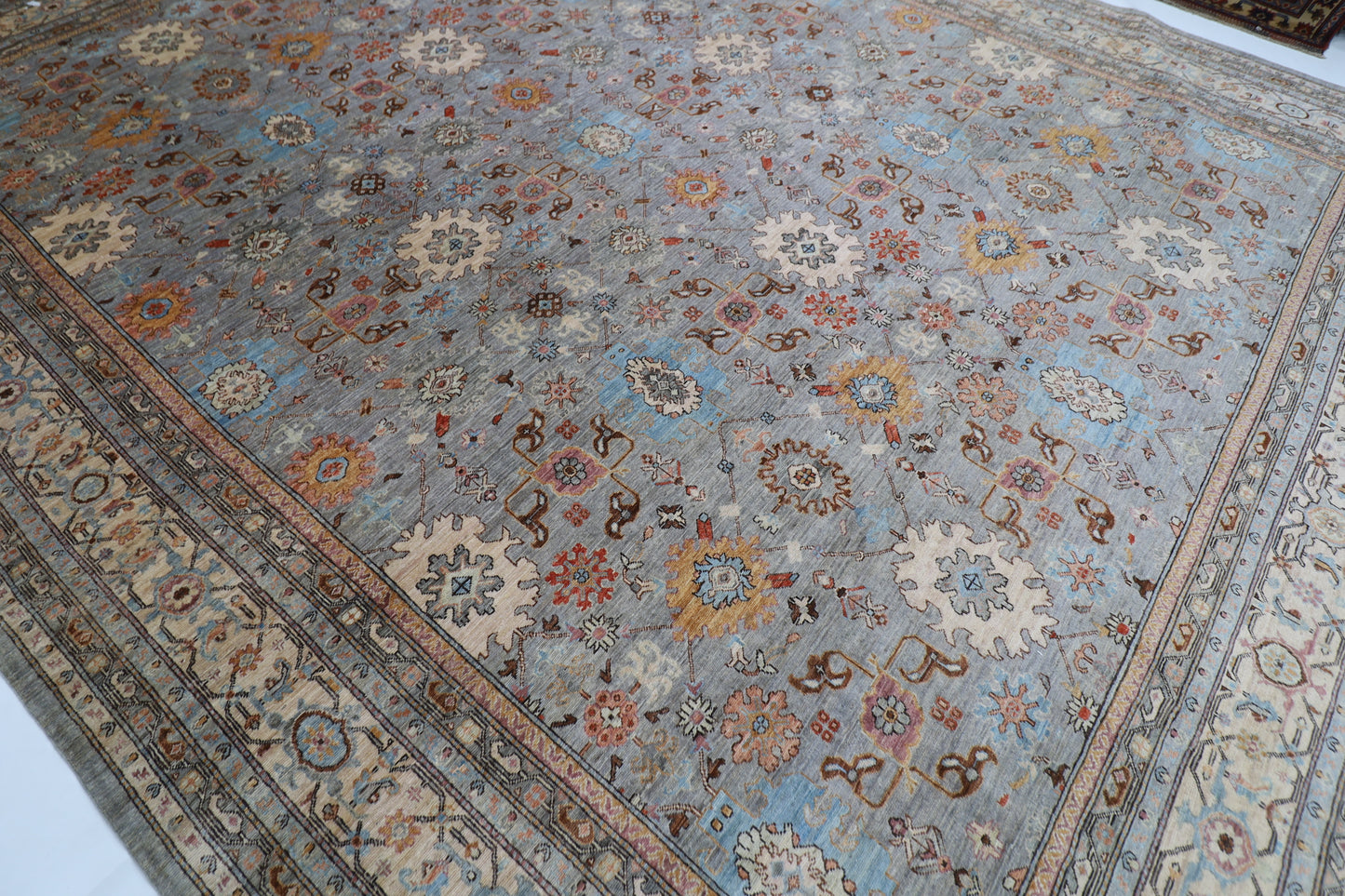 367 x 446 cm | Large Over Size Oriental Floral Afghan Tribal Hand Knotted Wool Carpet