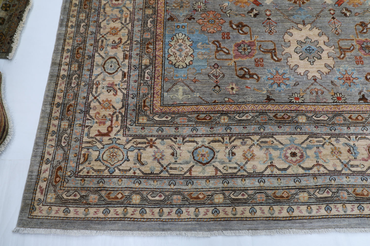 367 x 446 cm | Large Over Size Oriental Floral Afghan Tribal Hand Knotted Wool Carpet
