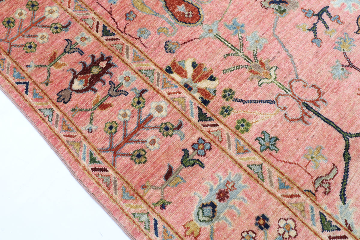 171 x 238 cm | Pink Floral Afghan Veg Dye Wool carpet