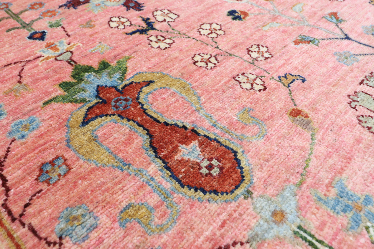 171 x 238 cm | Pink Floral Afghan Veg Dye Wool carpet