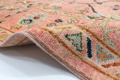 171 x 238 cm | Pink Floral Afghan Veg Dye Wool carpet