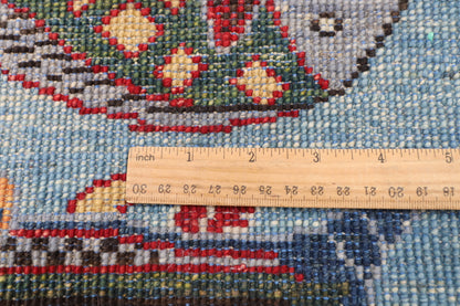 153 x 201 cm | Fish Party Afghan Veg Dye Wool carpet