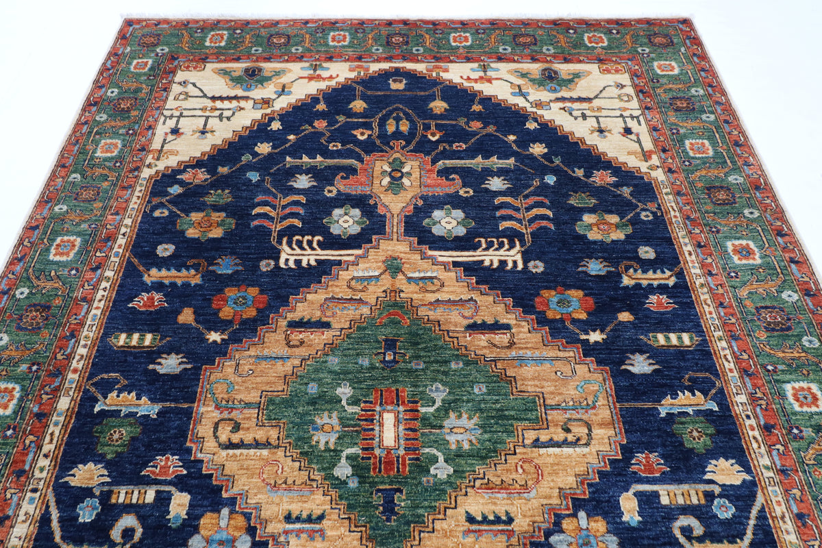 203 x 298 cm | Tribal Afghan Veg Dye Wool carpet