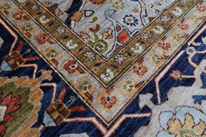 364 x 446 cm | Large Over Size Oriental Floral Gray Afghan Tribal Hand Knotted Wool Carpet