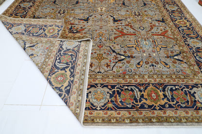364 x 446 cm | Large Over Size Oriental Floral Gray Afghan Tribal Hand Knotted Wool Carpet