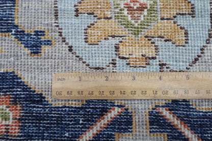 364 x 446 cm | Large Over Size Oriental Floral Gray Afghan Tribal Hand Knotted Wool Carpet