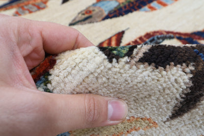 152 x 234 cm | Fish Party Afghan Veg Dye Wool carpet