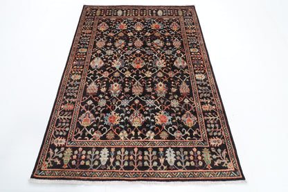144 x 197 cm | Black Sultani Afghan Veg Dye Wool carpet