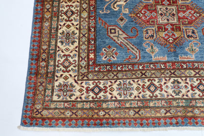169 x 266 cm | Kazak Blue Afghan Hand Knotted Carpet