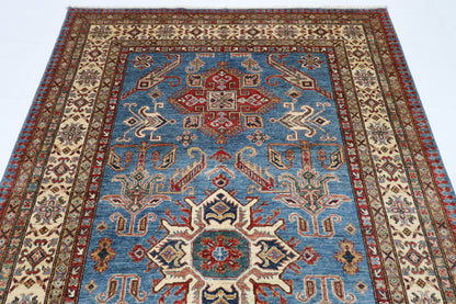 169 x 266 cm | Kazak Blue Afghan Hand Knotted Carpet