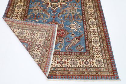 169 x 266 cm | Kazak Blue Afghan Hand Knotted Carpet