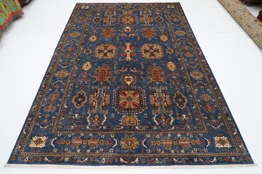 210 x 290 cm | Waziri Blue Afghan Hand Knotted Carpet