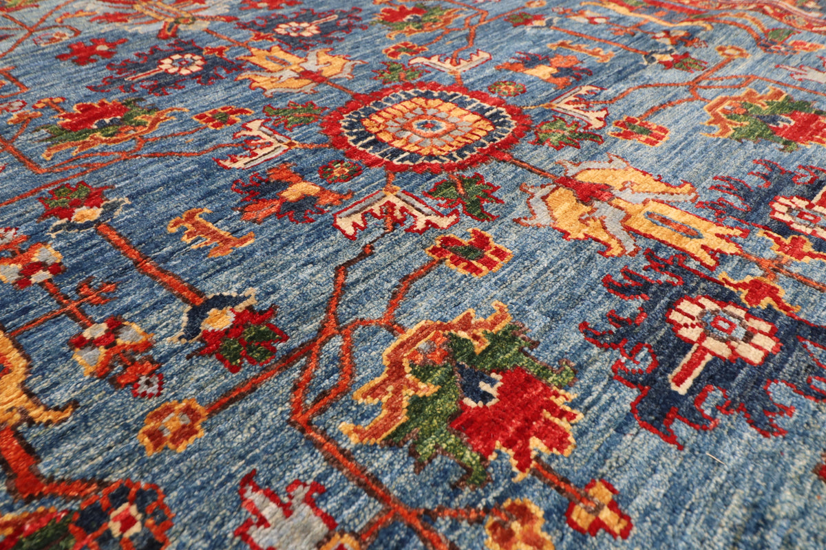 154 x 213 cm | Blue Afghan Veg Dye Wool carpet