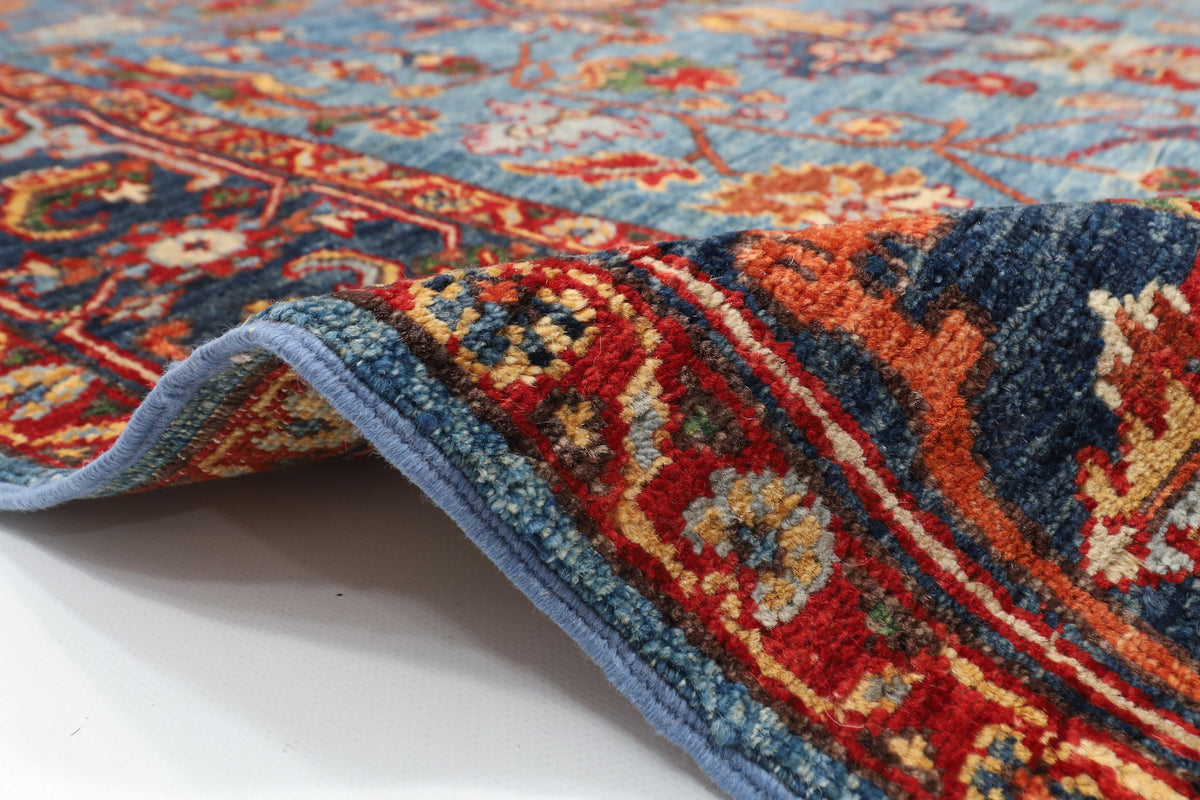 154 x 213 cm | Blue Afghan Veg Dye Wool carpet