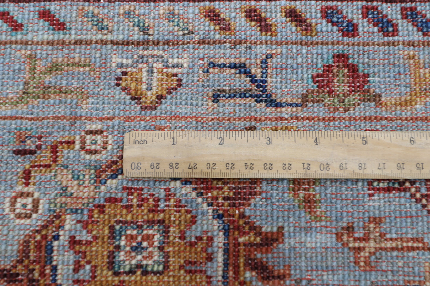 174 x 246 cm | Sultani Blueish Grey Afghan Hand Knotted Carpet