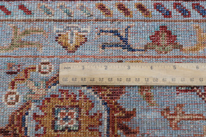 174 x 246 cm | Sultani Blueish Grey Afghan Hand Knotted Carpet