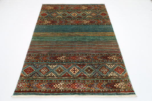 155 x 202 cm | Khorjun Afghan Hand Knotted Carpet