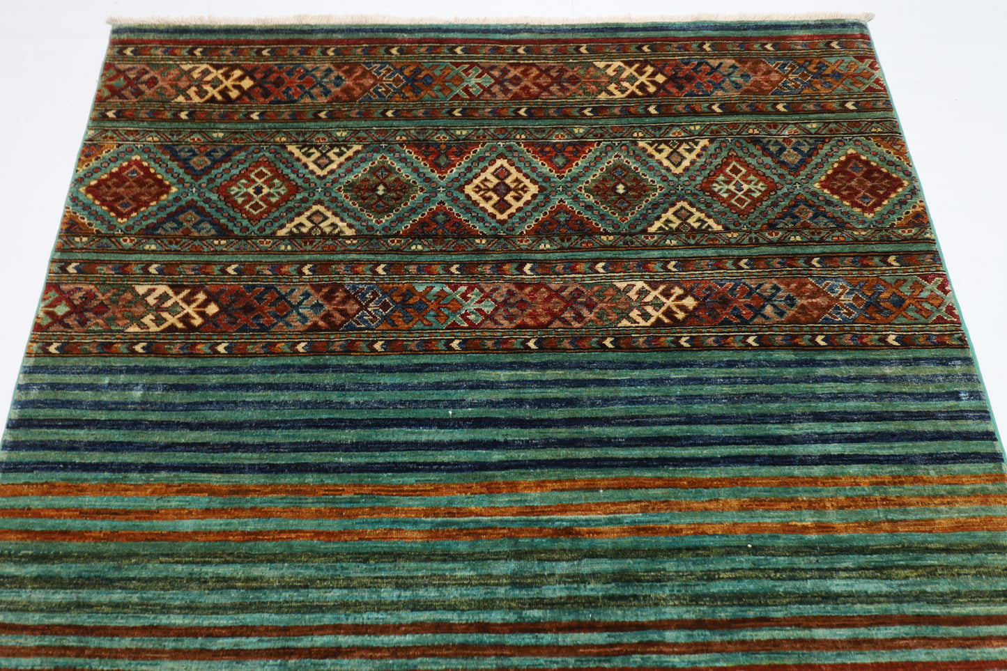 155 x 202 cm | Khorjun Afghan Hand Knotted Carpet